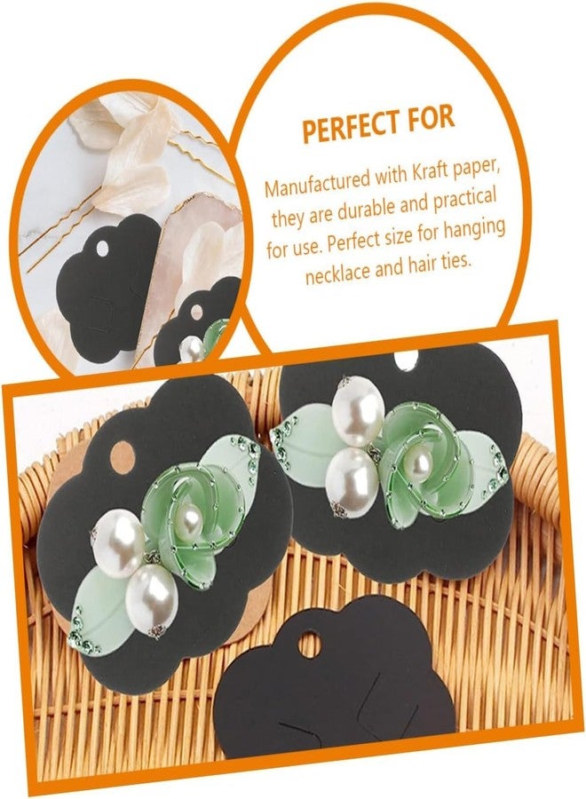 Zenomia Black Hair Clip Display Cards Kraft Paper Hair Bow Holder DIY Bow Hair Pin Packaging Card for Barrettes Accessories Display and Organizing 50pcs(3.5x2.8inch) - Image 5